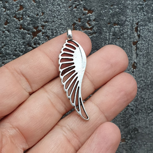 Anhänger Flügel für Ketten in antik silberfarbig, 43mm, für Schmuckherstellung