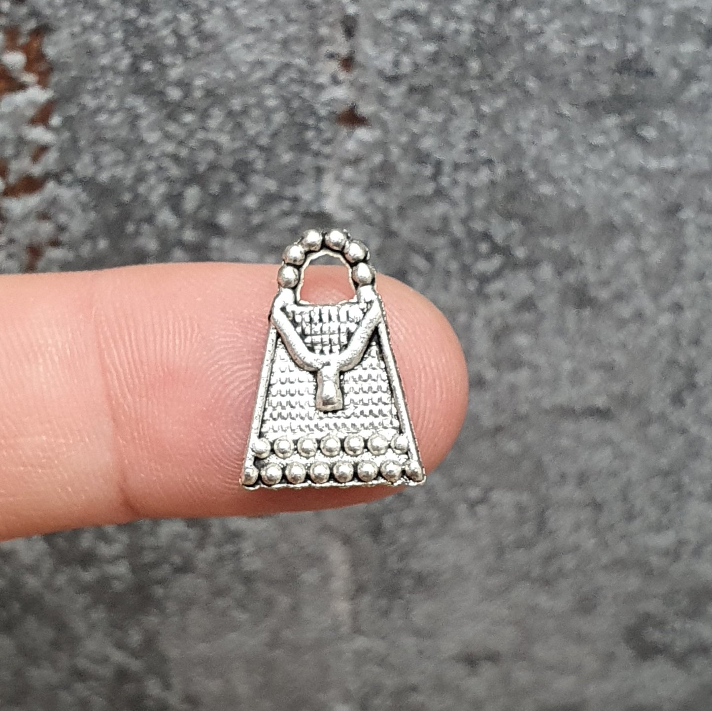 3 Charms, Anhänger Fashion Tasche, 16mm, antik silberfarbig