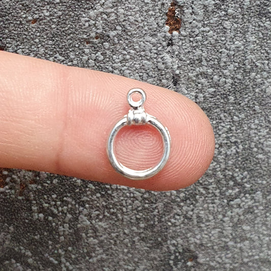 5 Anhänger Verbinder Ring, 13mm, versilbert