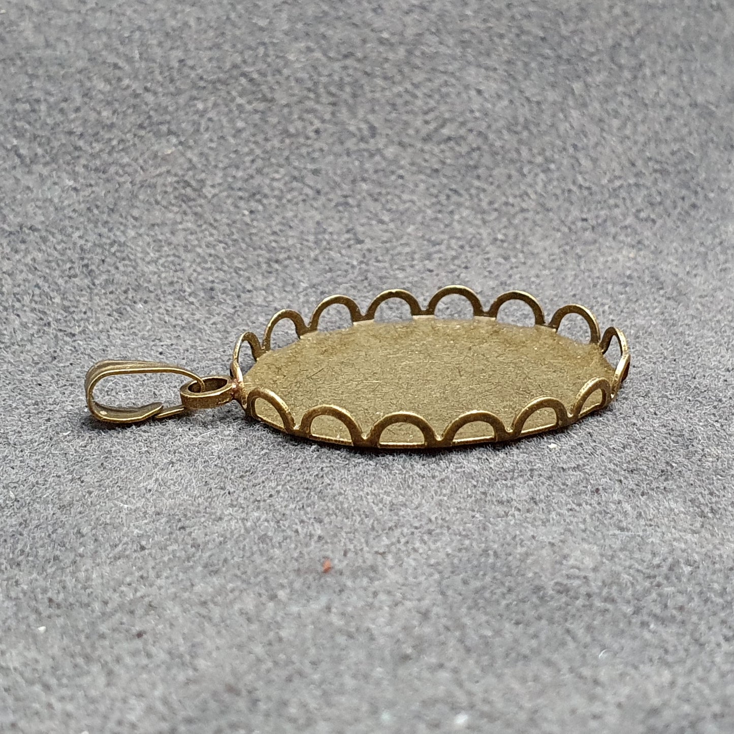 2 Anhänger für Cabochons, Oval 25x18mm, antik bronzefarbig, Schmuck DIY
