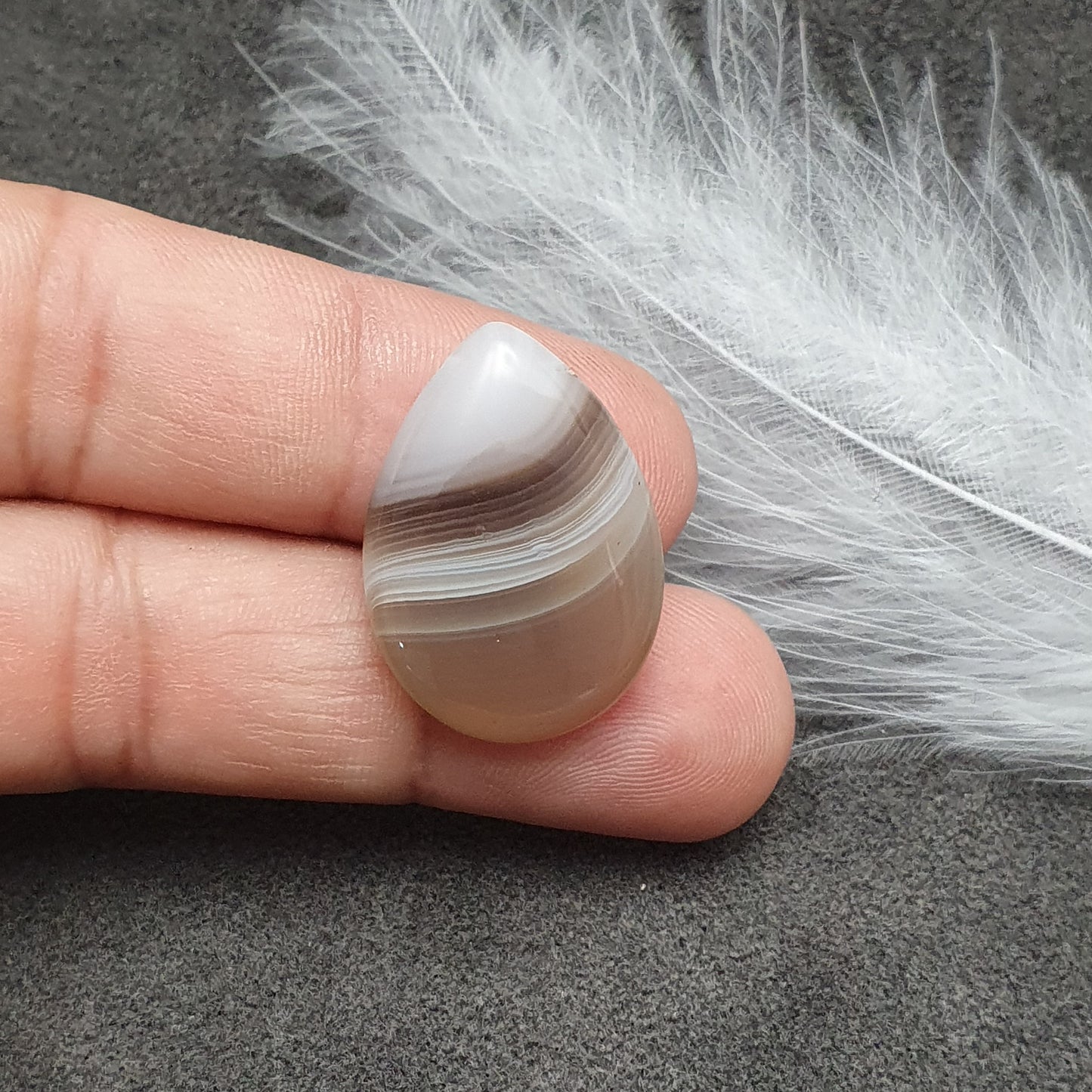 Perle aus Achat, Träne, Botswana Achat, 25x20mm