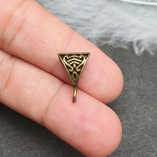 2 Anhängerösen/Collierschlaufen, 15mm, antik bronzefarbig