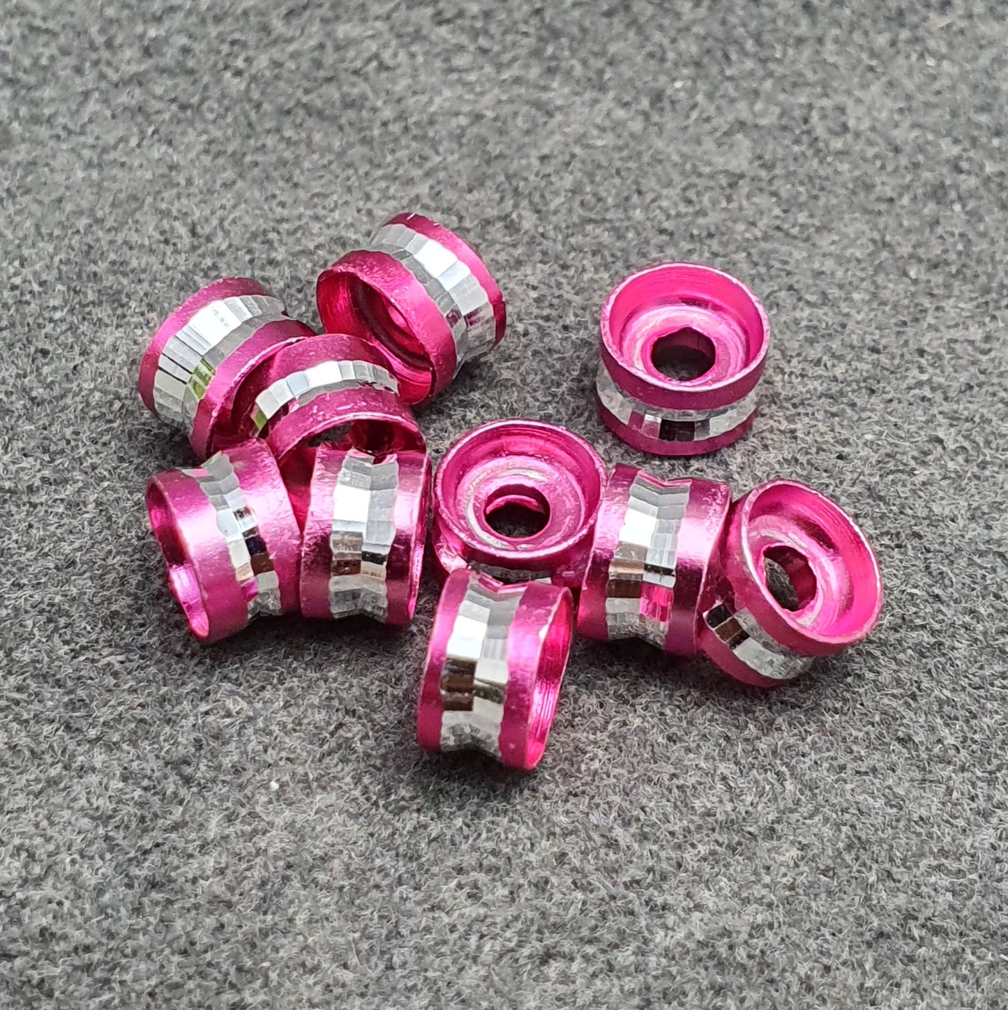 10 Metallperlen Rondell Alu, 6mm