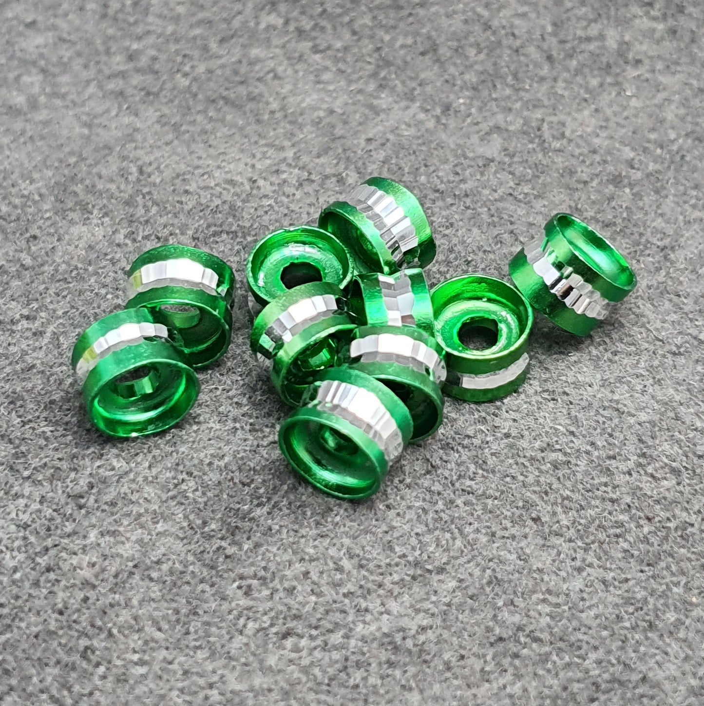 10 Metallperlen Rondell Alu, 6mm