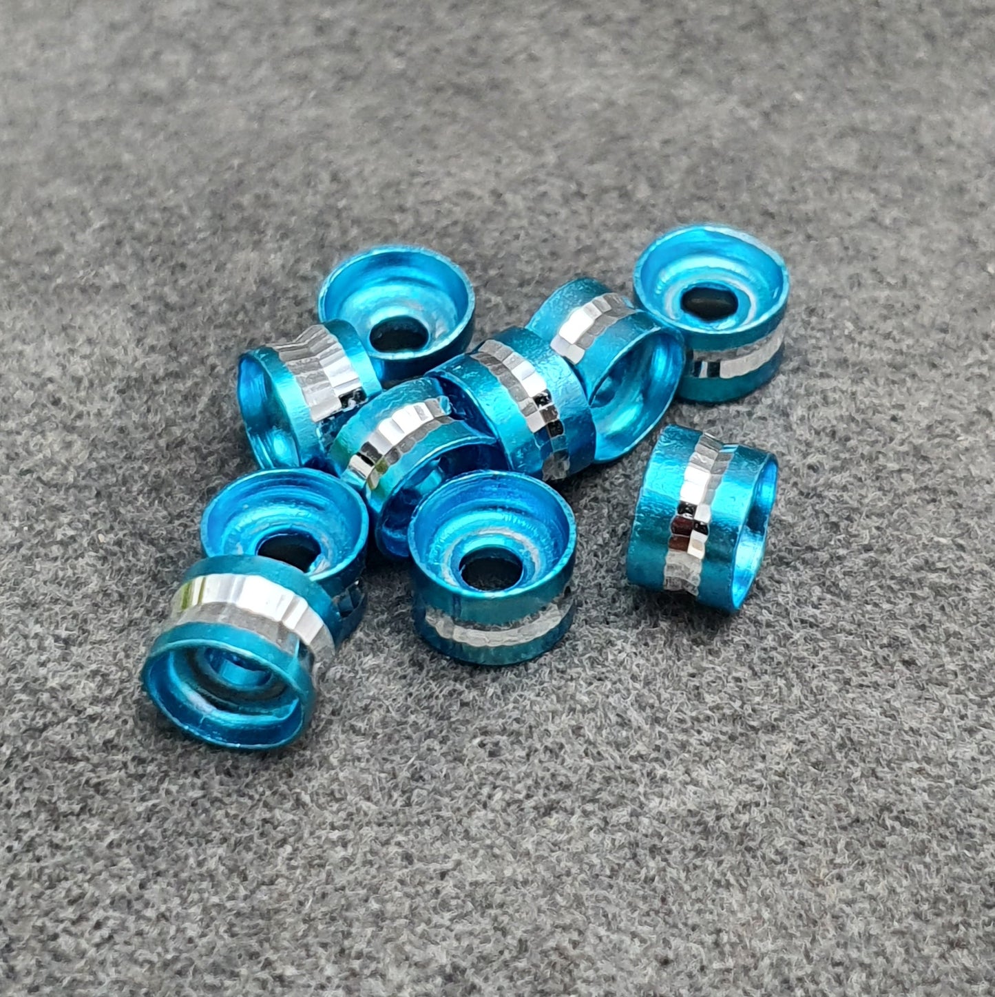 10 Metallperlen Rondell Alu, 6mm