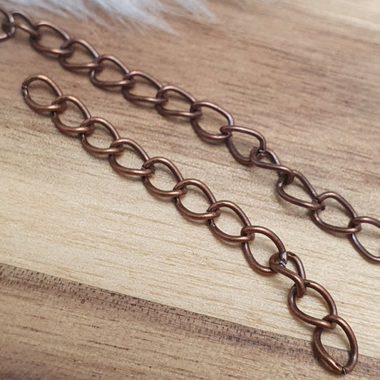 5 Justierketten, Verlängerung, 50/70mm, Verschluss, antik Kupferfarbig