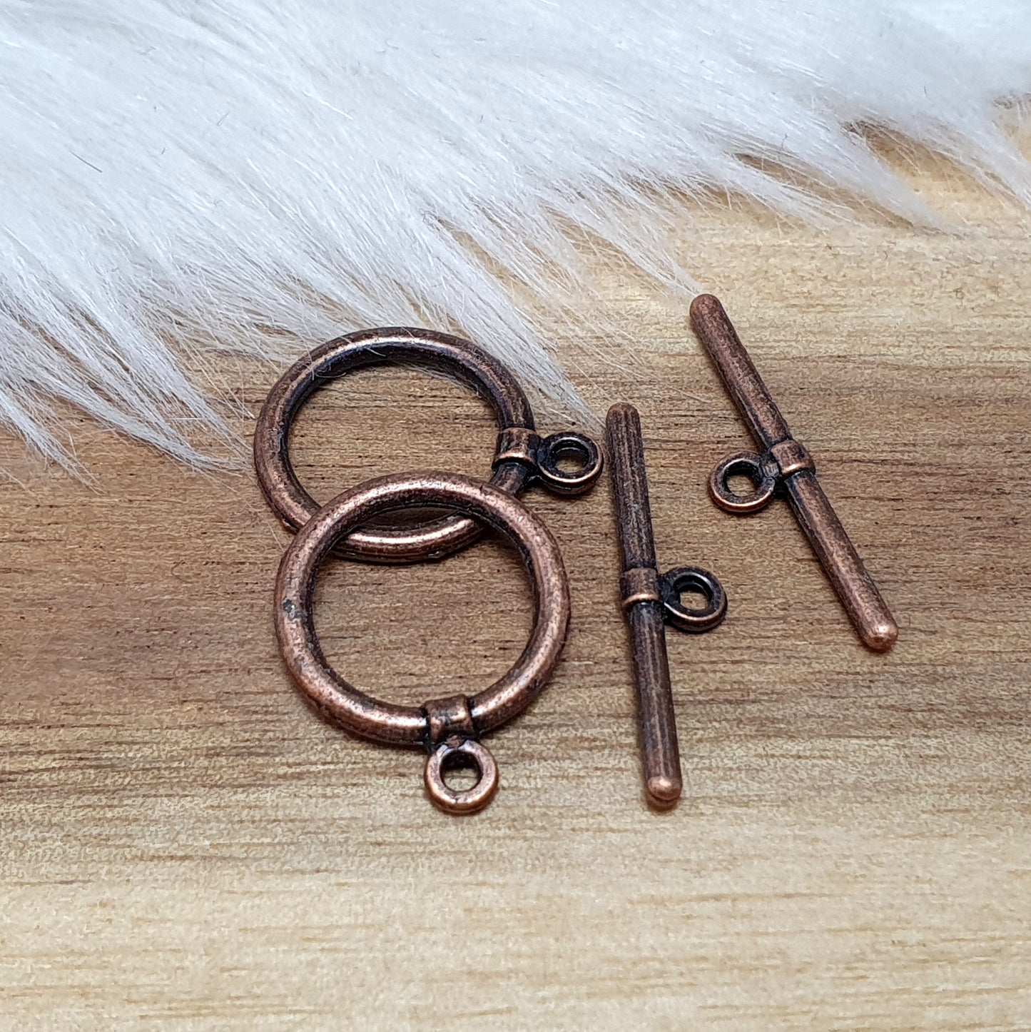 2x Knebelverschluss, antik kupferfarbig