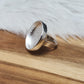 Ring Rohling, Ringschiene, mit runder Klebewanne, 25mm, versilbert, unisize
