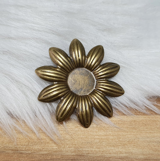 3x Setting Blume für Cabochon 12mm, antik bronzefarbig