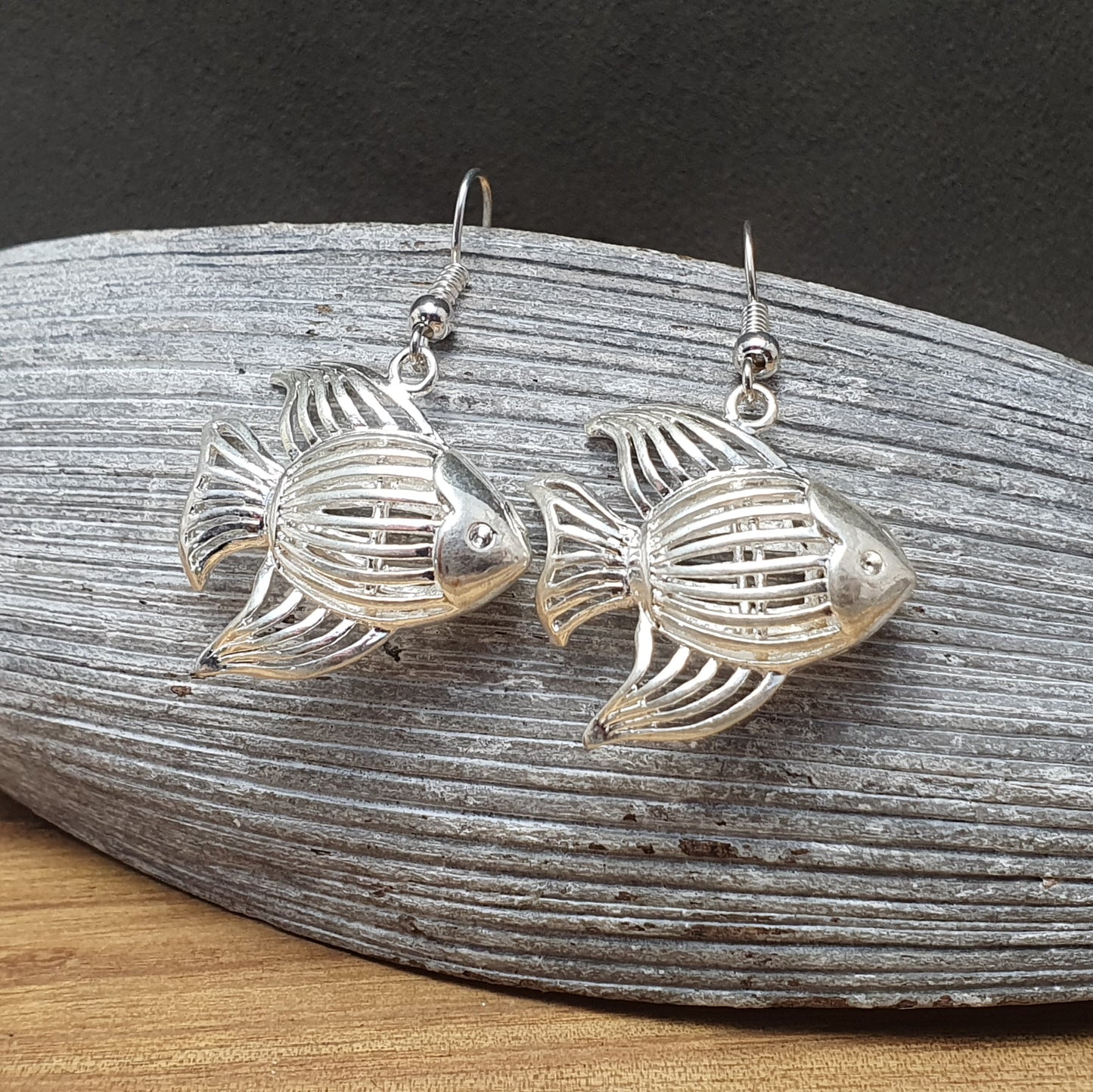 Ohrhänger filigrane Fische .925 Silber pl.