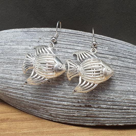 Ohrhänger filigrane Fische .925 Silber pl.