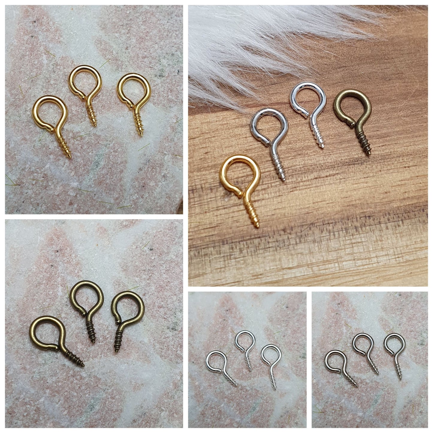 8 Schraubösen 13x6mm, verschiedene Farben