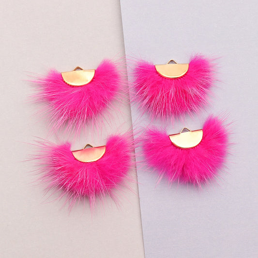 4 halbrunde Bandklemmen, Leder, Stoff, 13 mm, platinfarbig