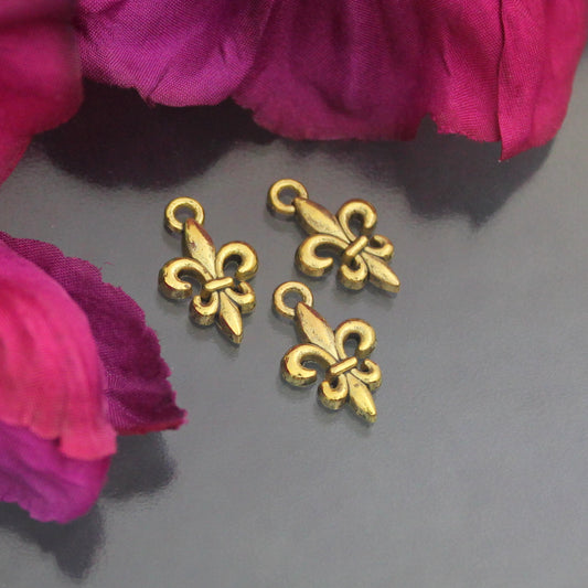 5 Anhänger, Cahrms, Fleur de Lys, 16mm, Schmuck Basteln