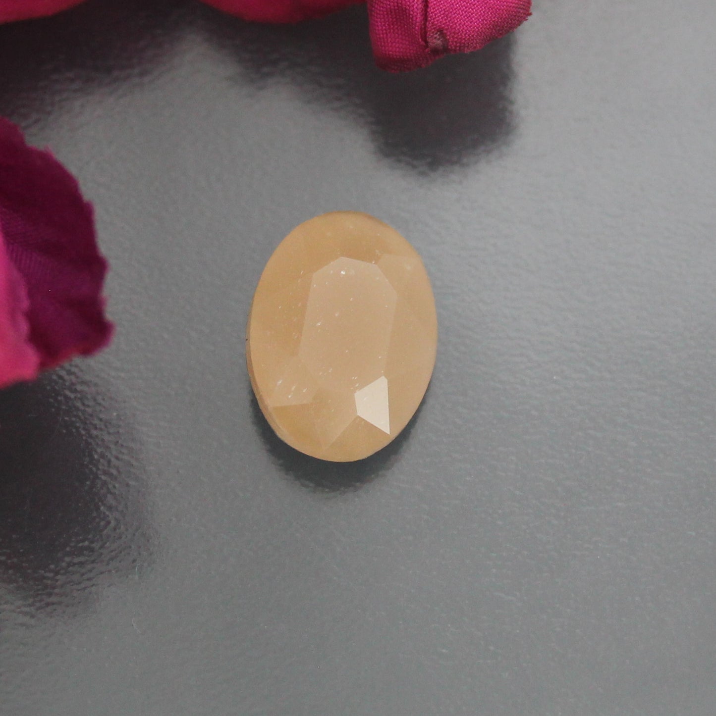 Chaton, Oval, Jadeimitat, facettiert, 13x18mm, Schmuck basteln