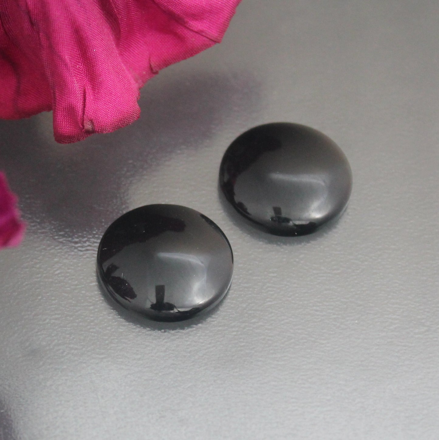 2 Cabochons aus Glas, lackiert, rund, 18mm, Schmuck basteln