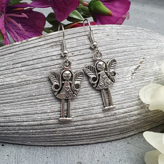 Ohrringe, kleine Elfe, Mädchen, silberfarbig