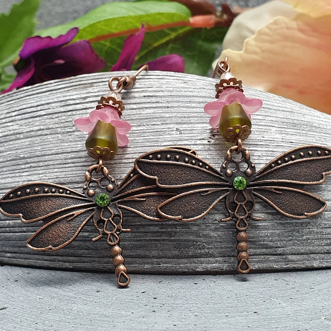 Ohrhänger Vintage Liebelle antik kupferfarbig