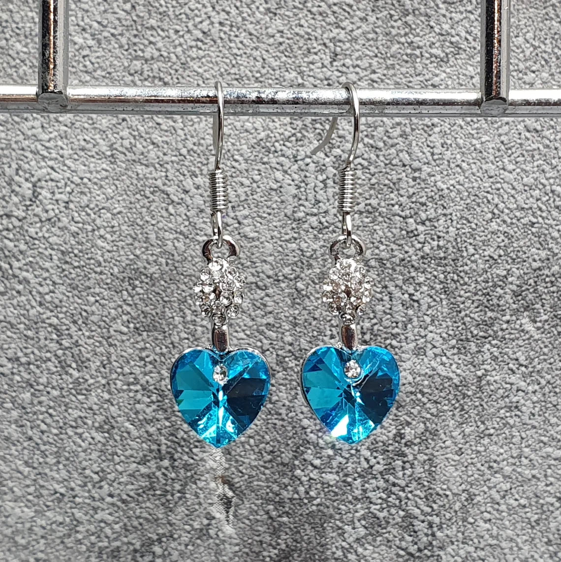 Ohrhänger Swarovski Herz Rose oder Aqua