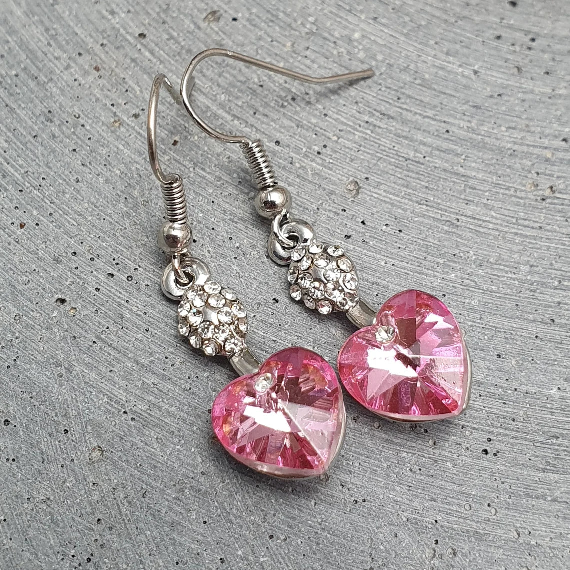 Ohrhänger Swarovski Herz Rose oder Aqua