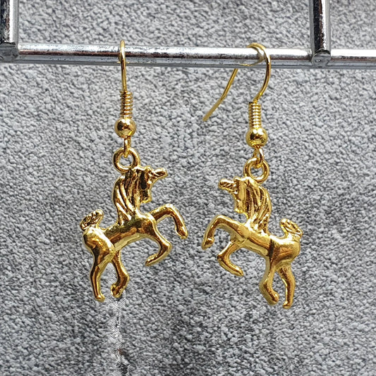 Ohrhänger Einhorn vergoldet