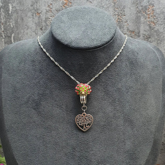 Kette mit Anhänger Modulperle & Baum des Lebens im Herz