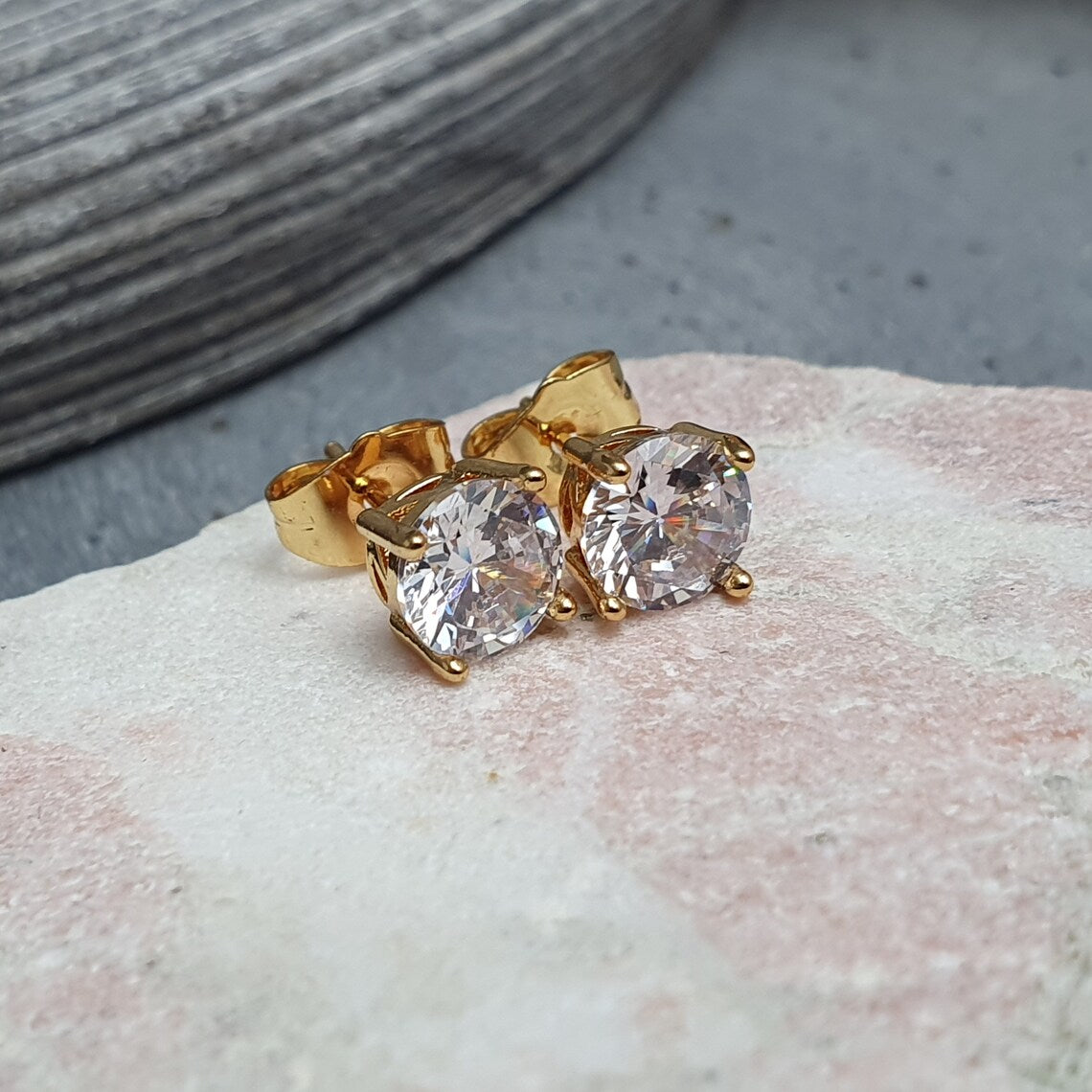 Ohrstecker Gold gefüllt mit Zirkonia