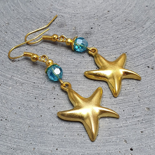 Ohrhänger Ein Tag Am Meer Seestern, vergoldet