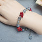 Armband, rote Schaumkoralle, Glasperlen, 19,5cm+