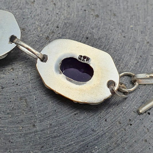 Armband, .925 Sterling Silber, mit Amethyst, 18cm+