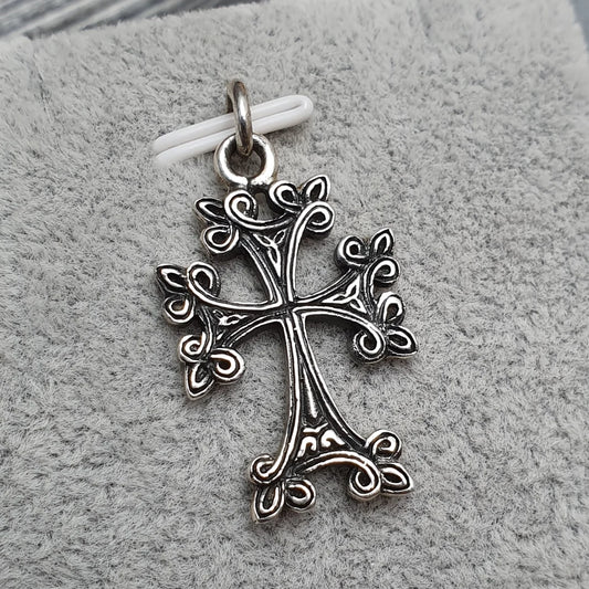 Anhänger .925 Sterling Silber, Kreuz, Gothic, Gotisch, upright