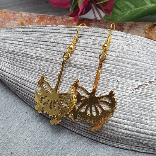 Ohrhänger Pusteblume, vergoldet