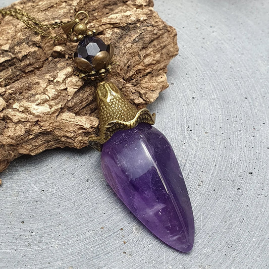 Anhänger, Kette, Romantik, Amethyst, Blume, Elfenland, Feenschmuck