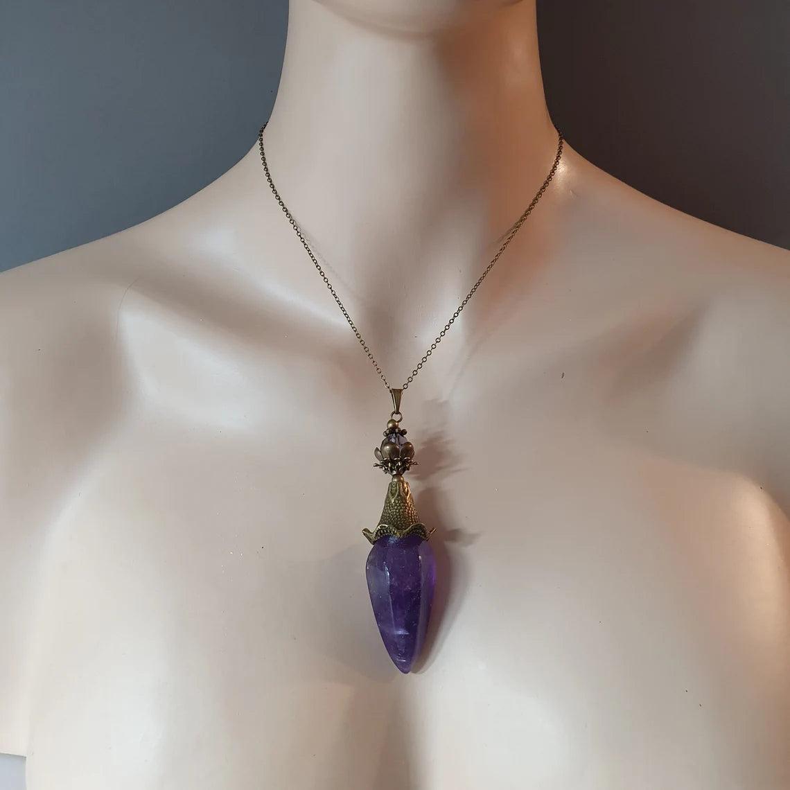 Anhänger, Kette, Romantik, Amethyst, Blume, Elfenland, Feenschmuck