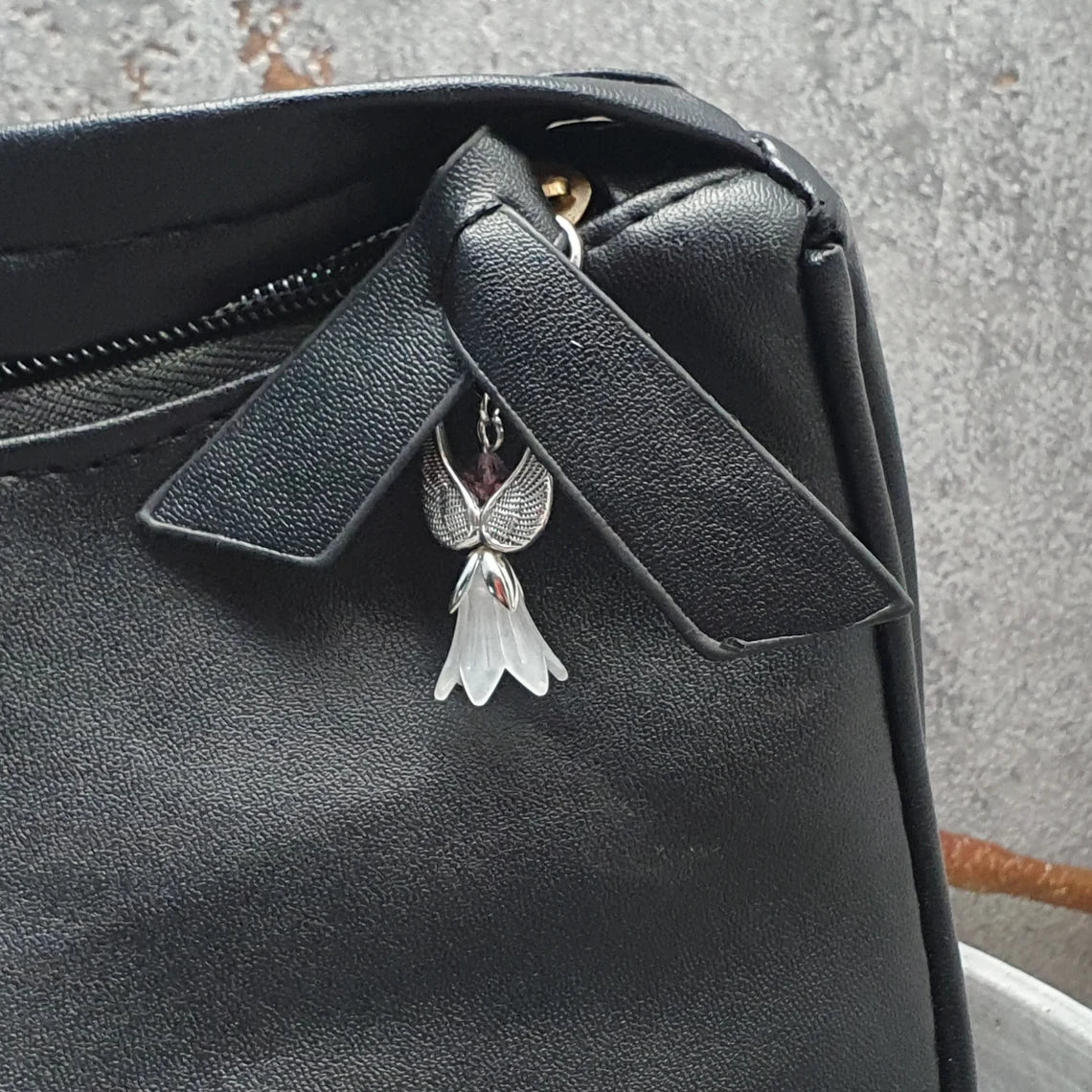 Taschenbaumler, Engel, Blüte, Swarovski, mit Karabiner, Schlüssel, Liebe, Schutz, Schutzengel