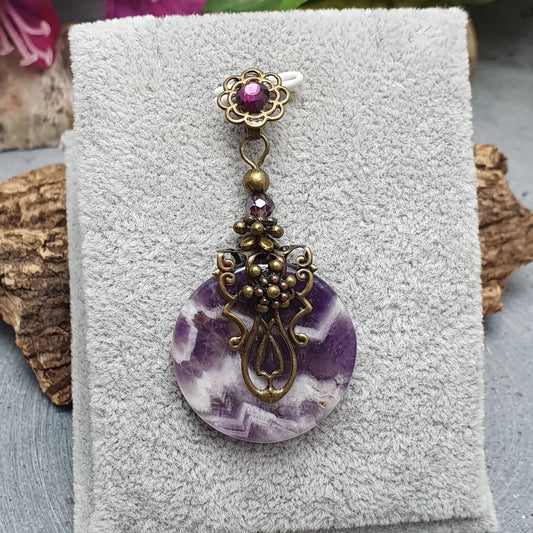 Anhänger, Vintage, Nostalgielook, Amethyst