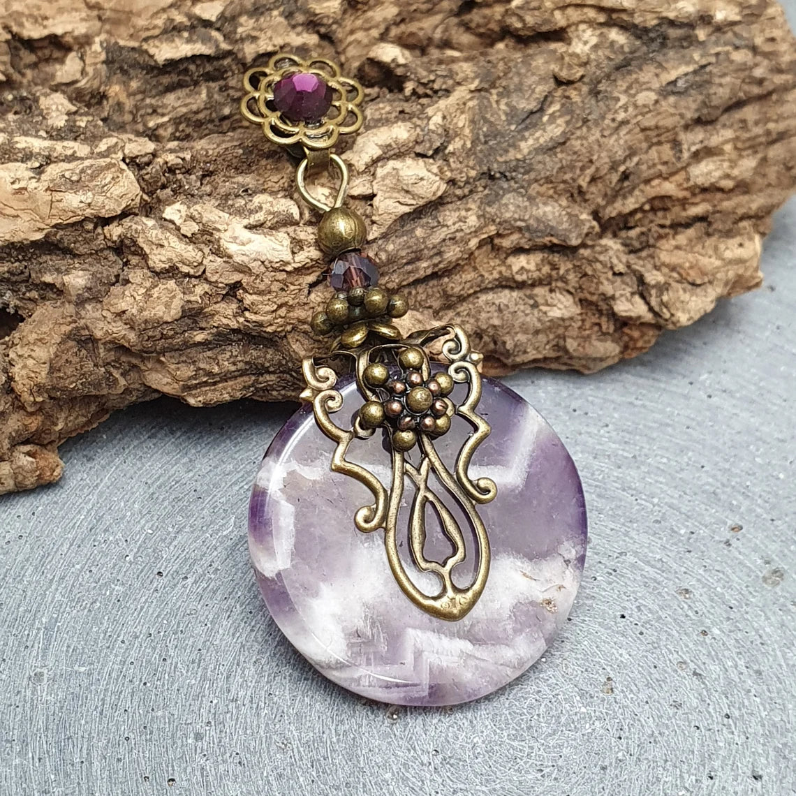 Anhänger, Vintage, Nostalgielook, Amethyst