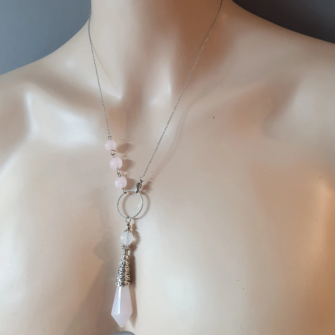 Pendel, Pendulum, Kette, Rosenquarz, Stier, Asmodel, Divination
