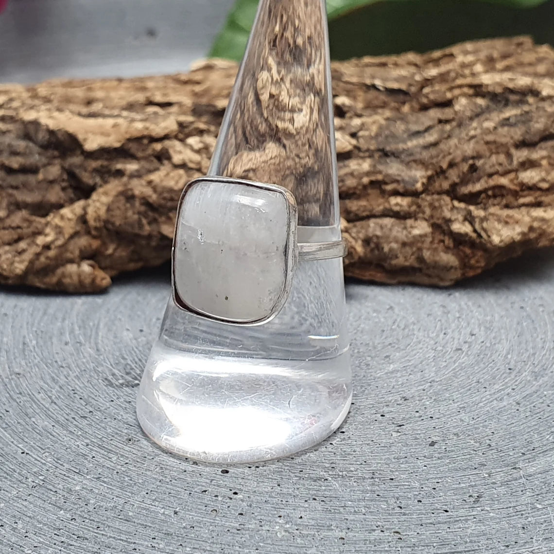 Ring, Regenbogen Mondstein, .925 Silber, Gr. 18 1/4 (57/US8)
