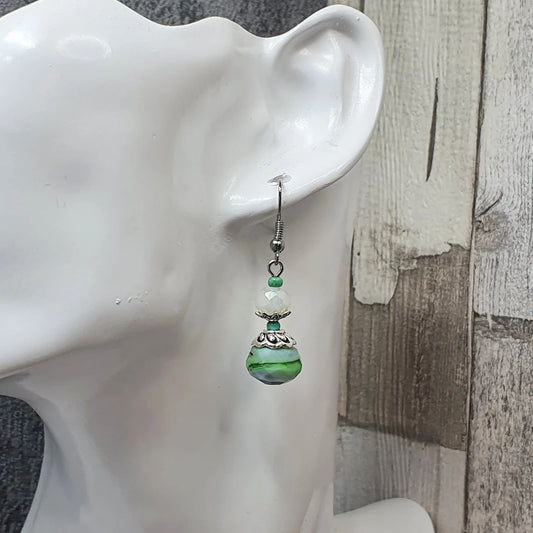 Ohrhänger, Kristallglas, Grün & Gelb