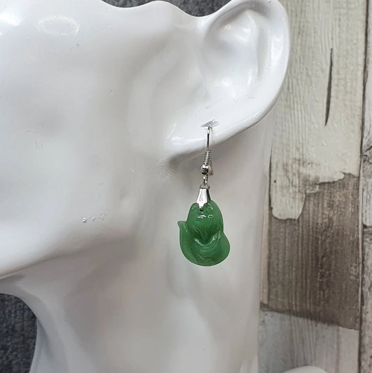 Ohrhänger, kleiner Fuchs, Jadegrün