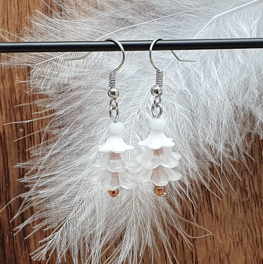 Ohrhänger, Tannenbaum, Weiß