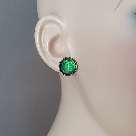 Ohrstecker, Mystique Verde, antik Bronzefarbig