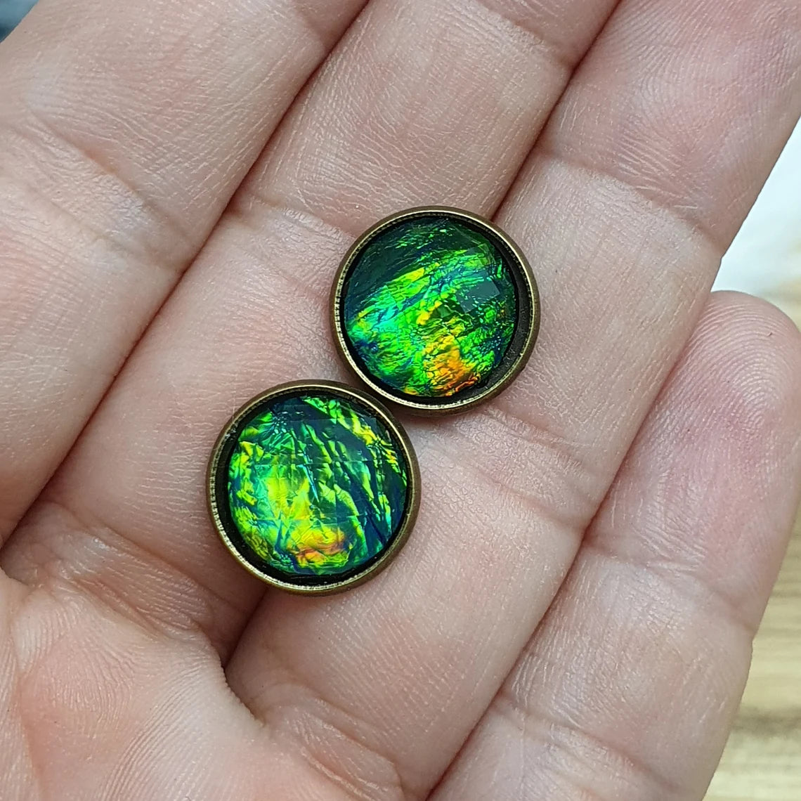 Ohrstecker, Mystique Verde, antik Bronzefarbig