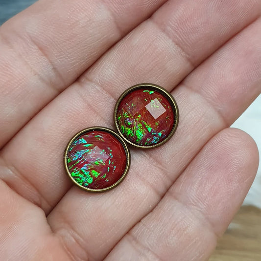 Ohrstecker, Mystique Rouge, antik Bronzefarbig