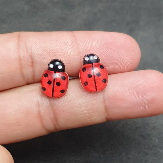 Ohrstecker kleiner Marienkäfer, Acryl