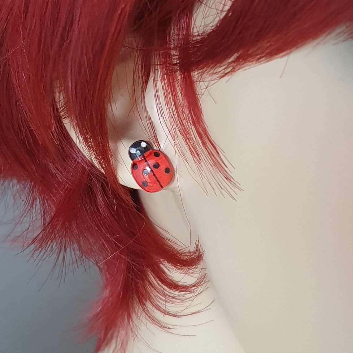 Ohrstecker kleiner Marienkäfer, Acryl