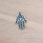 3 Anhänger Hamsa Hand, die Hand Fatimas, antik silberfarbig, 20mm