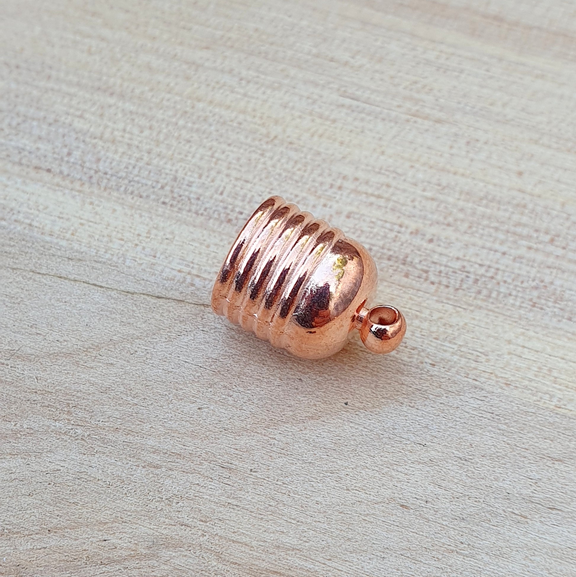 2  Kappe für Quasten, mit Öse, rosegoldfarbig, Innendurchmesser ca. 9mm