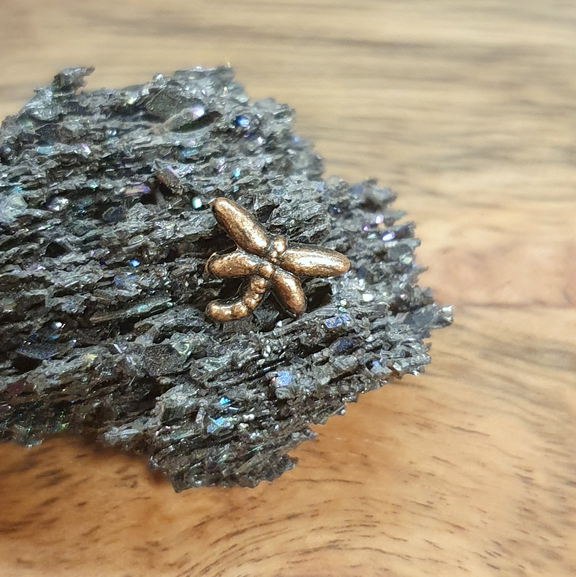 8 Metallperlen Libelle, Zwischenperlen, 8mm, antik kupferfarbig